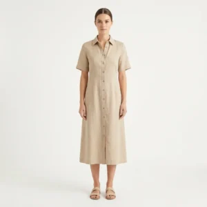 Vestido Midi de Lino "Dunas"